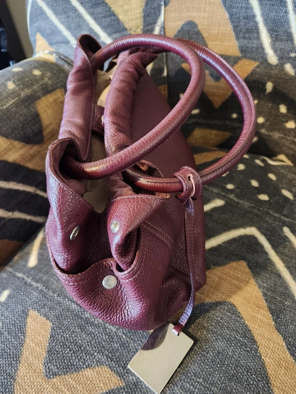Furla Small Doctor Hobo Bag Burgundy Bordeaux Black Cherry Y2k 90s